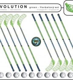 Set MPS Evolution Green (10 hokejok + 10 loptičiek)
